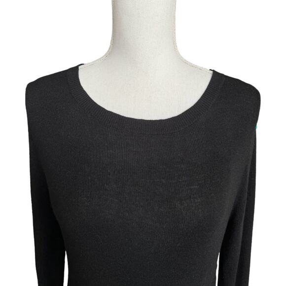 Minkpink black high low scoop neck sweater - Picture 2 of 6